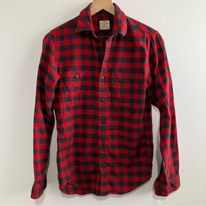 J. Crew Flannel Long Sleeve Button Up Top Women Size XS Red and Blue Slim Fit
